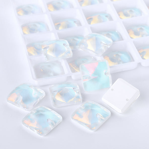 Crystal AM Rivoli Square Shape High Quality Glass Sew-on Rhinestones WholesaleRhinestone
