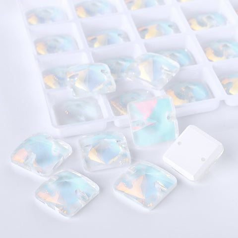 Crystal AM Rivoli Square Shape High Quality Glass Sew-on Rhinestones