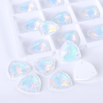Crystal AM Trilliant Shape High Quality Glass Sew-on Rhinestones WholesaleRhinestone