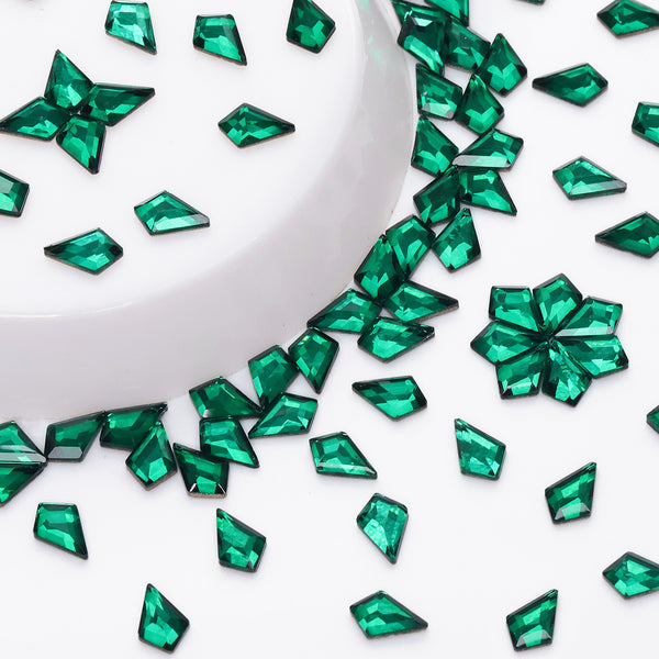 Arrow Shape Dark Green Flat Back Fancy Rhinestones WholesaleRhinestone