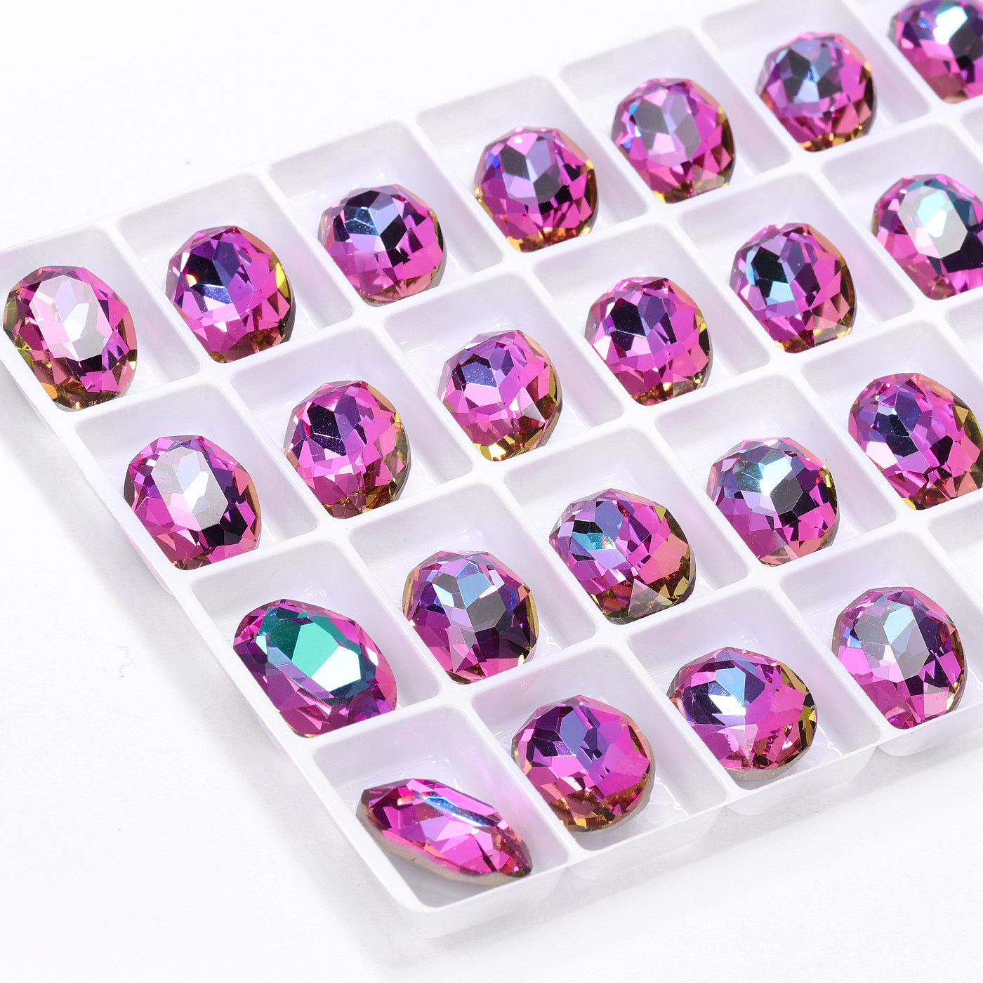 Heliotrope Oval Shape High Quality Glass Pointed Back Fancy Rhinestones WholesaleRhinestone