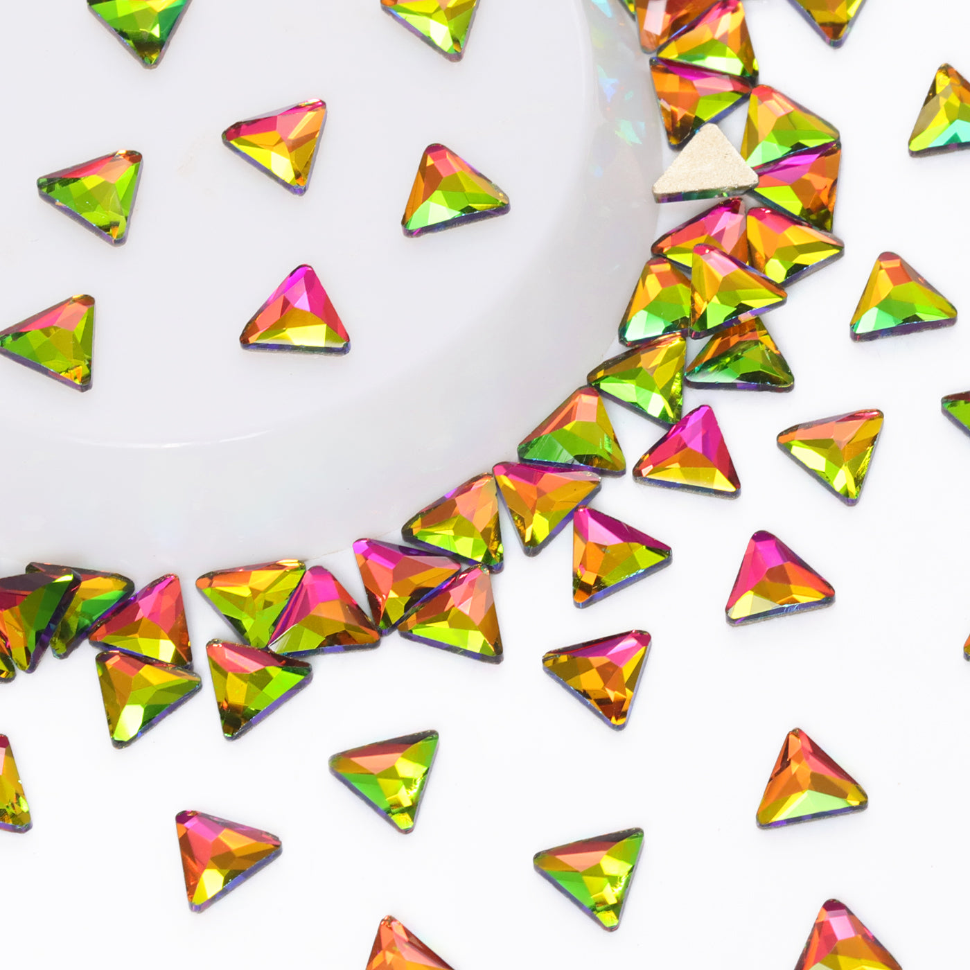 Triangle Shape Rainbow Flat Back Fancy Rhinestones Secondary image