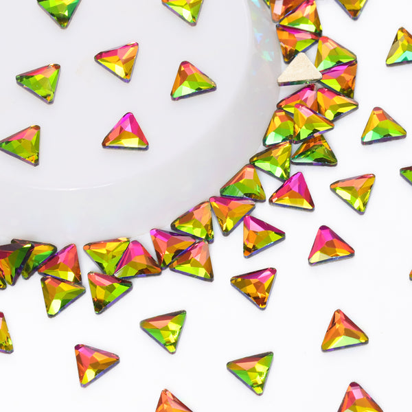 Triangle Shape Rainbow Flat Back Fancy Rhinestones WholesaleRhinestone