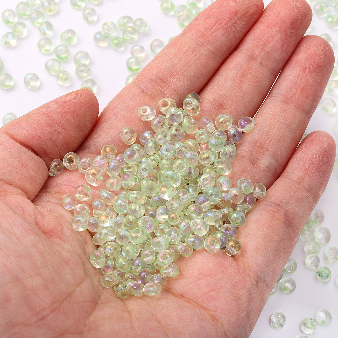 Various Colors Transparent AB Drop Shape Glass Seed Beads