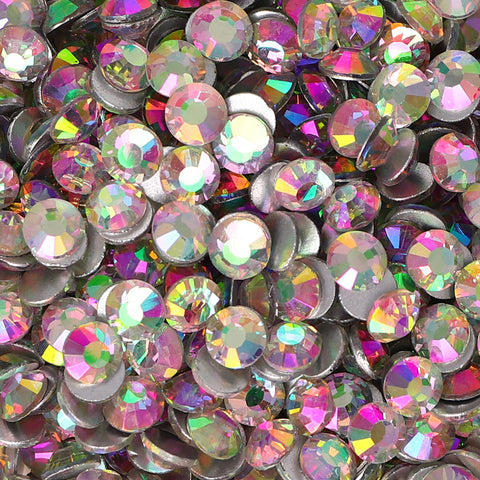 Glitzer rosa Glas Flachback -Strass Silber Rücken Zweitbild