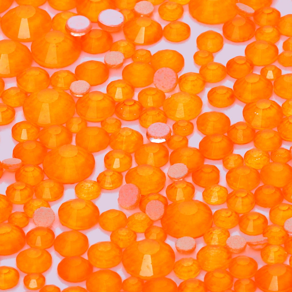 Mixed Sizes Orange FlatBack Neon Rhinestones For Nail Art WholesaleRhinestone