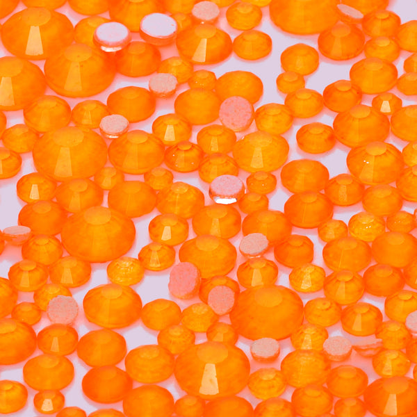 Mixed Sizes Orange FlatBack Neon Rhinestones For Nail Art WholesaleRhinestone