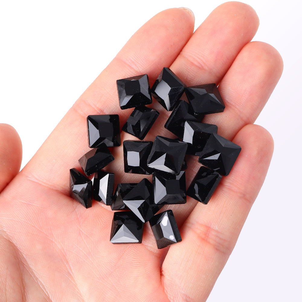 Jet Princess Square Shape High Quality Glass Pointed Back Fancy Rhinestones Secondary image