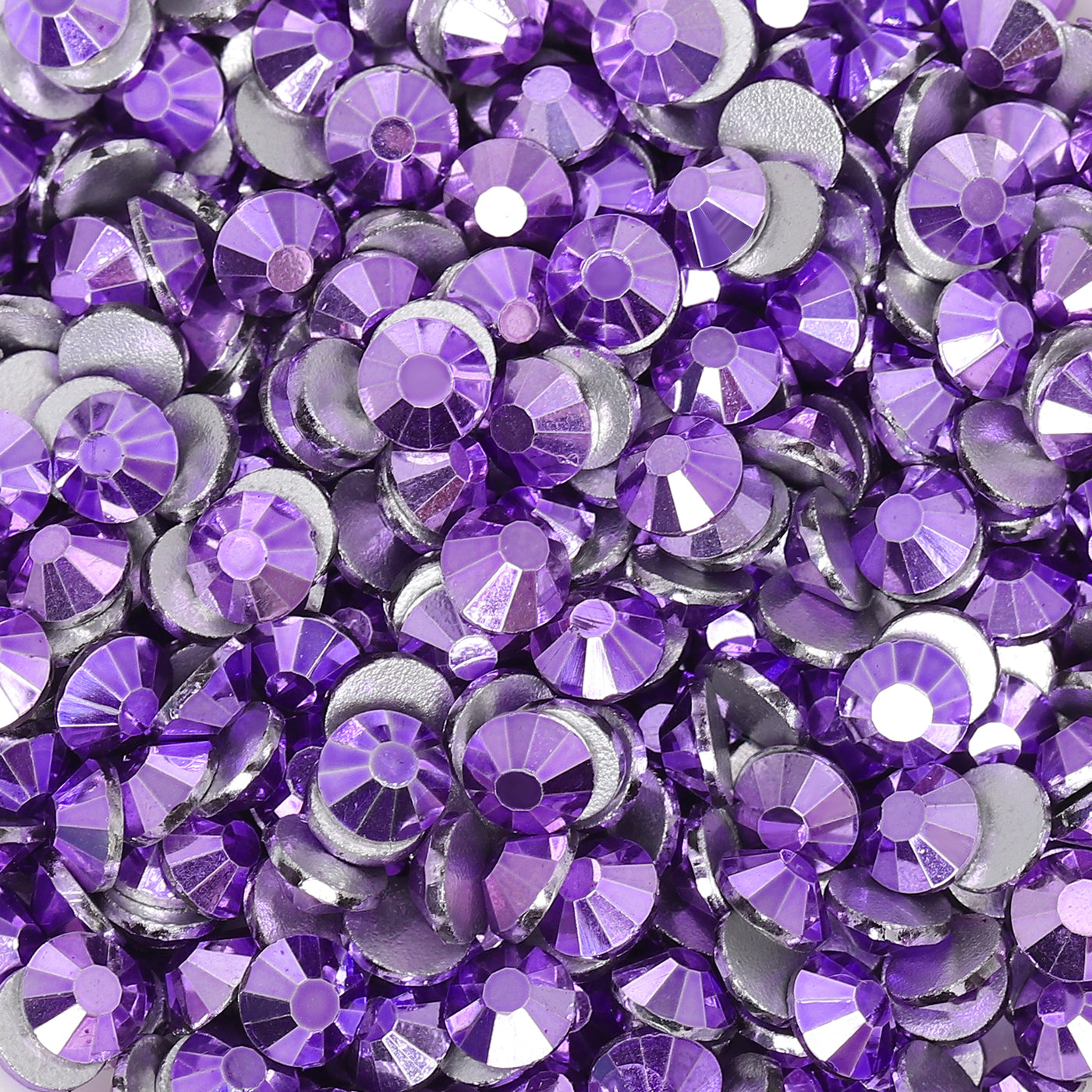Metallic Light Violet Glass FlatBack Rhinestones Silver Back WholesaleRhinestone
