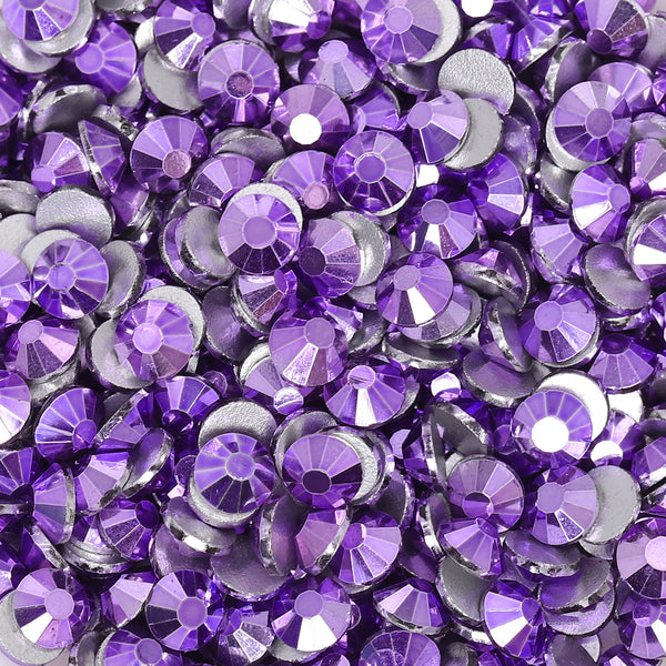Metallic Light Violet Glass FlatBack Rhinestones Silver Back WholesaleRhinestone