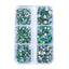 Mixed Sizes 6 Grid Box Peridot AB Glass FlatBack Rhinestones For Nail Art  Silver Back WholesaleRhinestone