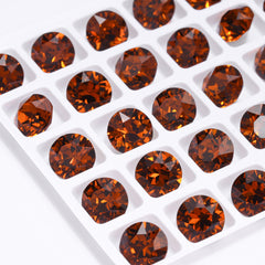 Tangerine XIRIUS Chaton Shape High Quality Glass Pointed Back Fancy Rhinestones