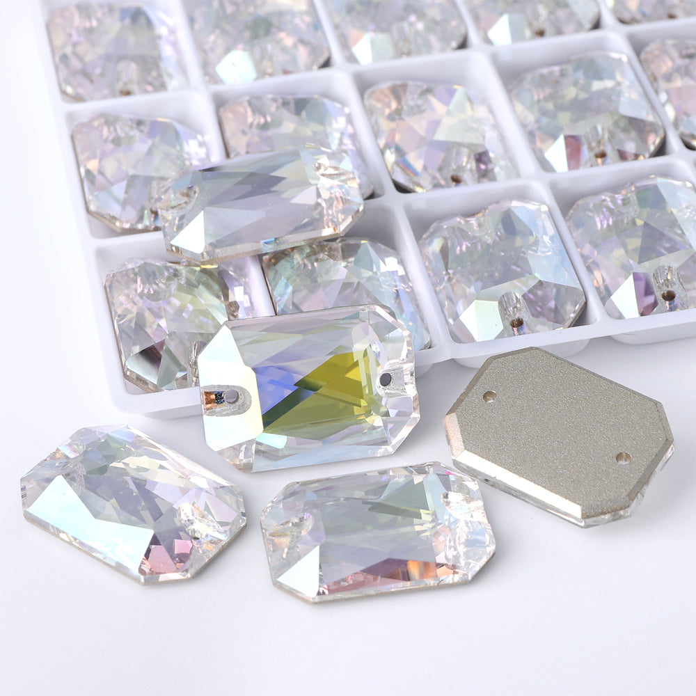 Crystal Transmission Octagon Shape High Quality Glass Sew-on Rhinestones WholesaleRhinestone