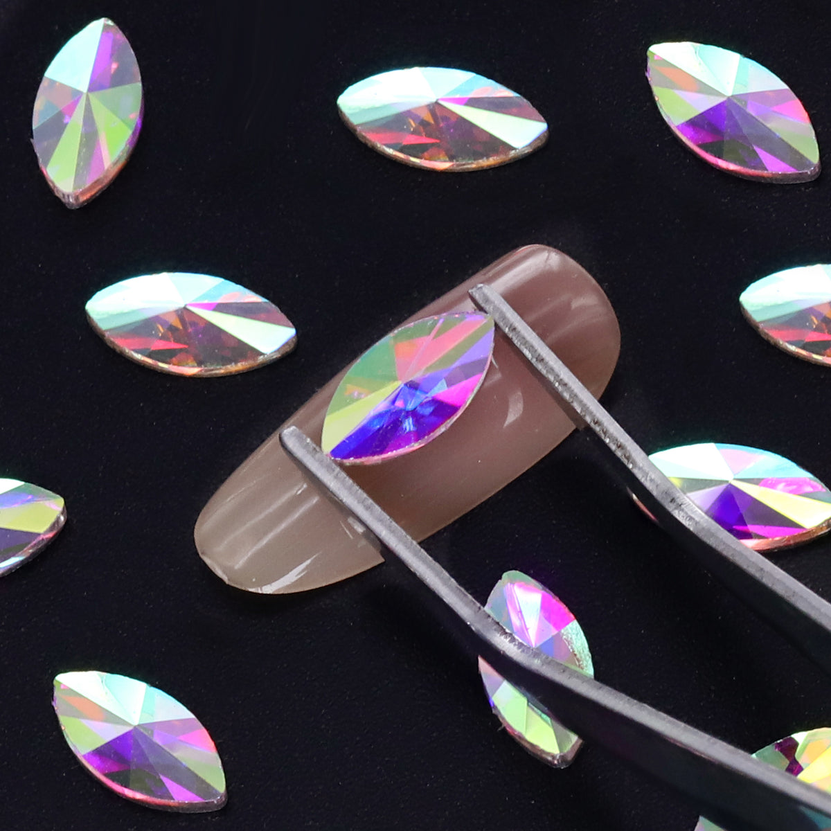 Navette Form Crystal AB Flat Rücken ausgefallene Strasssteine
