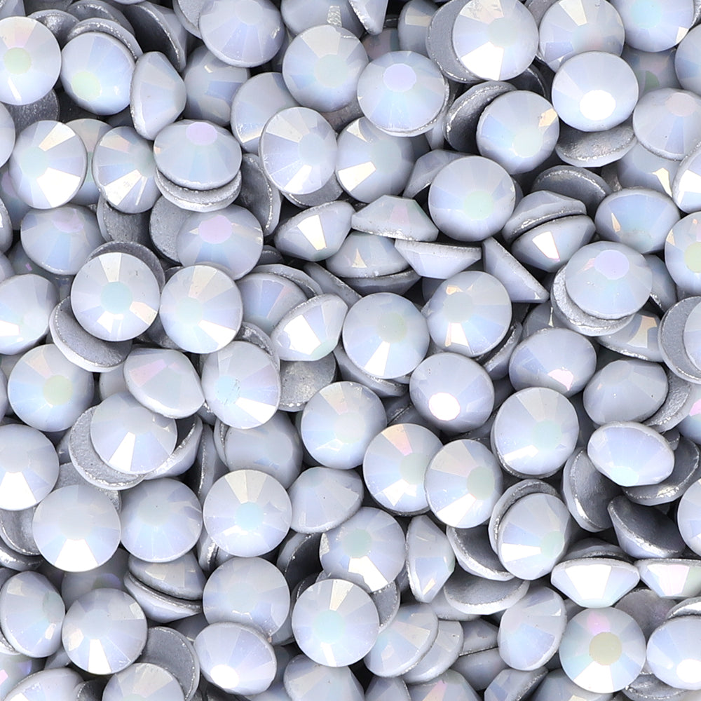 Starlight White Porcelain Glass FlatBack Rhinestones Silver Back WholesaleRhinestone