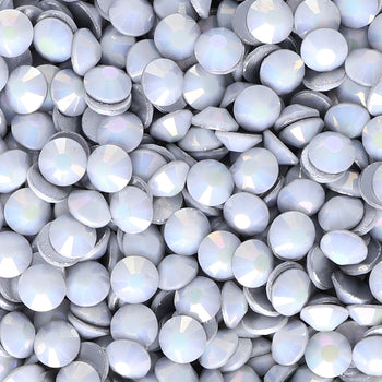 Starlight White Porcelain Glass FlatBack Rhinestones Silver Back WholesaleRhinestone