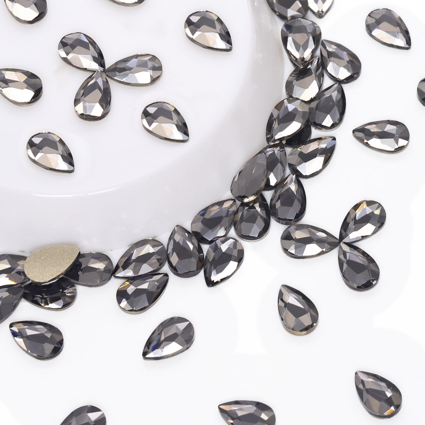 Raindrop Shape Black Diamond Flat Back Fancy Rhinestones Secondary image