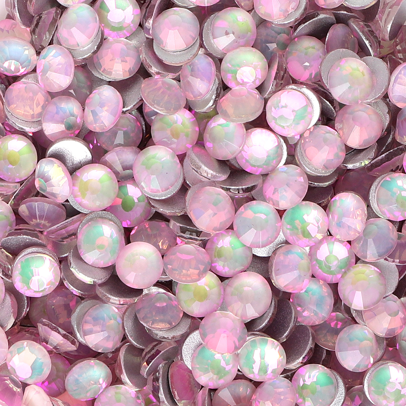 Crystal Pink Glass FlatBack Rhinestones Silver Back Secondary image