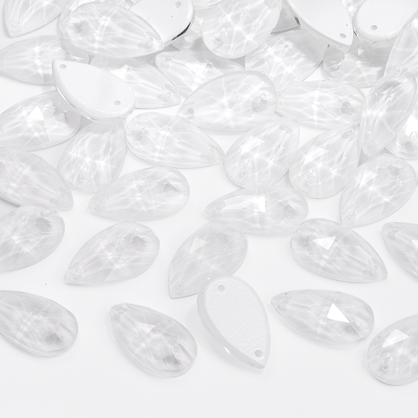 Mocha White Drop Shape High Quality Glass Sew-on Rhinestones WholesaleRhinestone