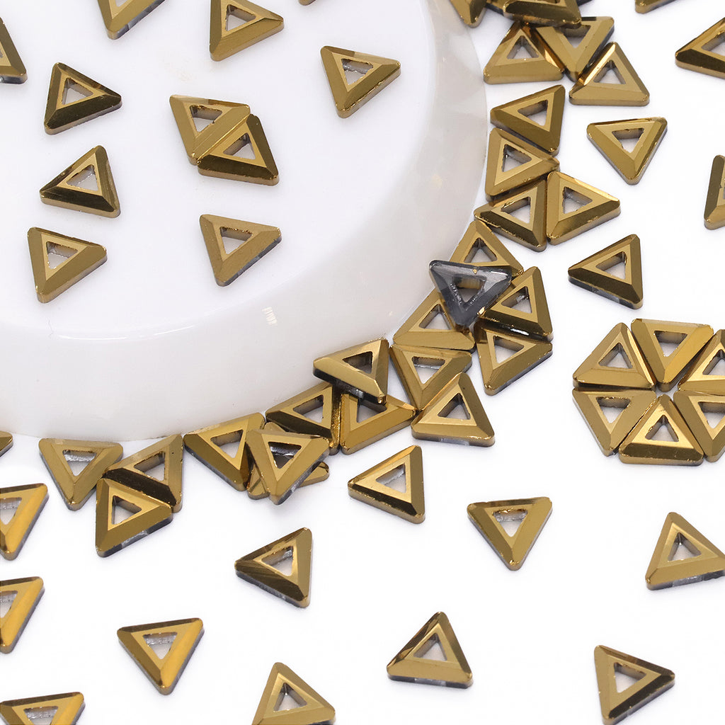 Triangle hollow Shape Aurum Flat Back Fancy Rhinestones WholesaleRhinestone