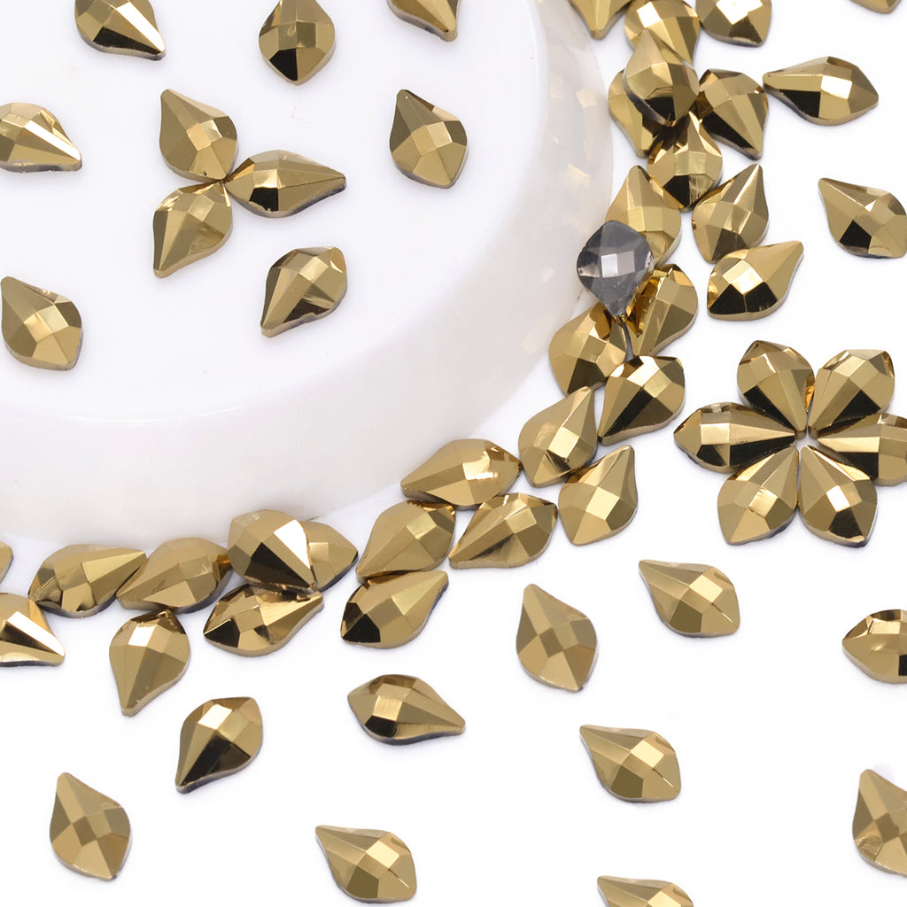 Maple leaves Shape Aurum Flat Back Fancy Rhinestones WholesaleRhinestone