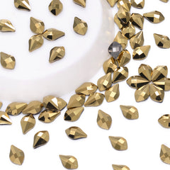 Maple leaves Shape Aurum Flat Back Fancy Rhinestones WholesaleRhinestone