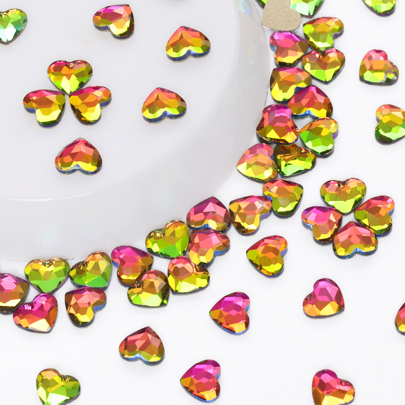 Heart Shape Rainbow Flat Back Fancy Rhinestones Secondary image