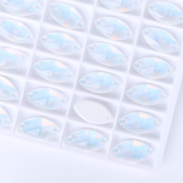 Crystal AM Navette Shape High Quality Glass Sew-on Rhinestones WholesaleRhinestone