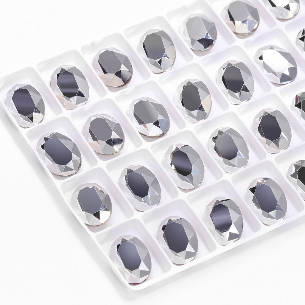 Comet Argent Light Oval Shape High Quality Glass Pointed Back Fancy Rhinestones WholesaleRhinestone