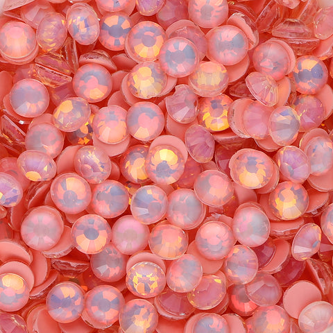 Mocha Opal Coral Reef Glass Flat Back Rhinestones