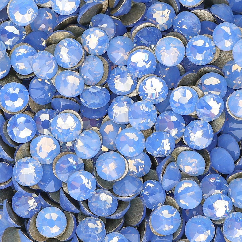 Blau Opalglas flacher Rückenkleber-Strass-Strass 16 geschnittene Facetten Zweitbild