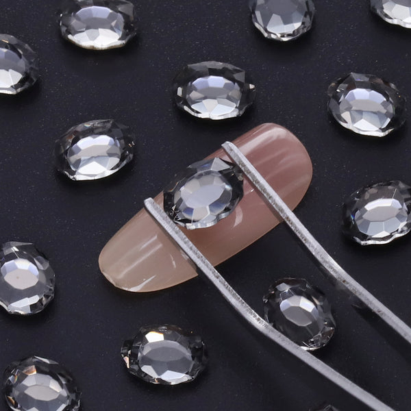 Black Diamond Magic Mirror Shape Pointed Back Fancy Rhinestones For Nail Art