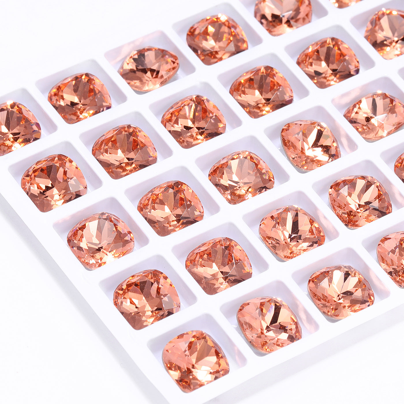 Light Peach Cushion Square Shape High Quality Glass Pointed Back Fancy Rhinestones Secondary image