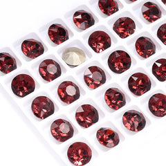 Burgundy Gemstone Flower Shape High Quality Glass Pointed Back Fancy Rhinestones