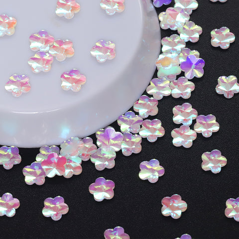 5 leaf plum blossoms Shape Mocha White Flat Back Fancy Rhinestones Secondary image