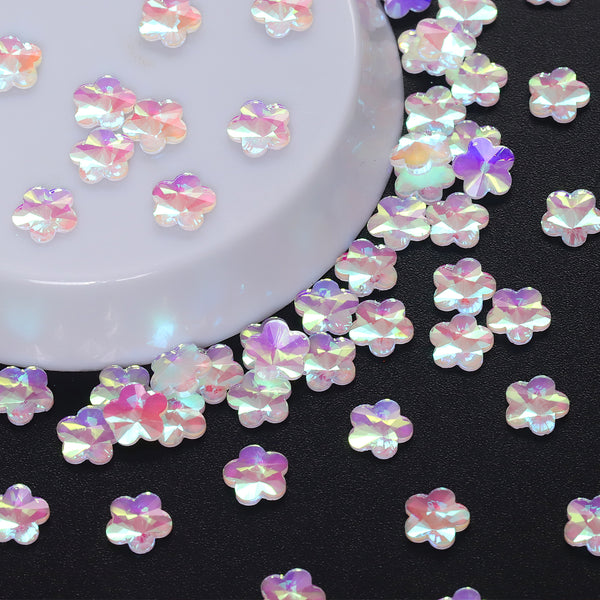 5 leaf plum blossoms Shape Mocha White Flat Back Fancy Rhinestones WholesaleRhinestone