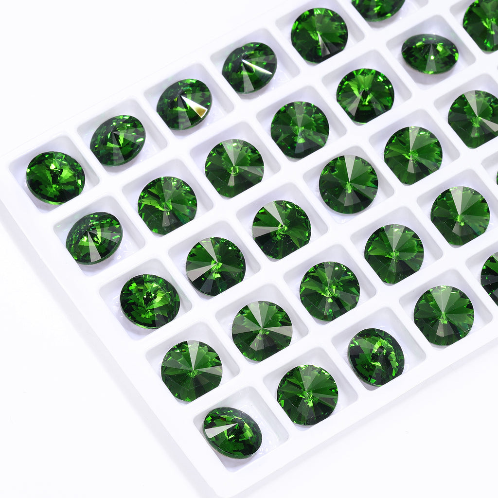 Fern Green Rivoli Shape High Quality Glass Pointed Back Fancy Rhinestones WholesaleRhinestone