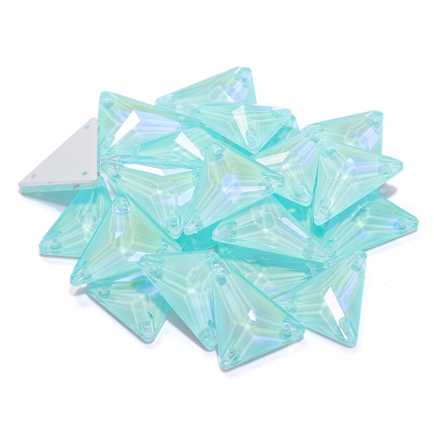 Electric Neon Light Azore Slim Triangle Shape High Quality Glass Sew-on Rhinestones Secondary image