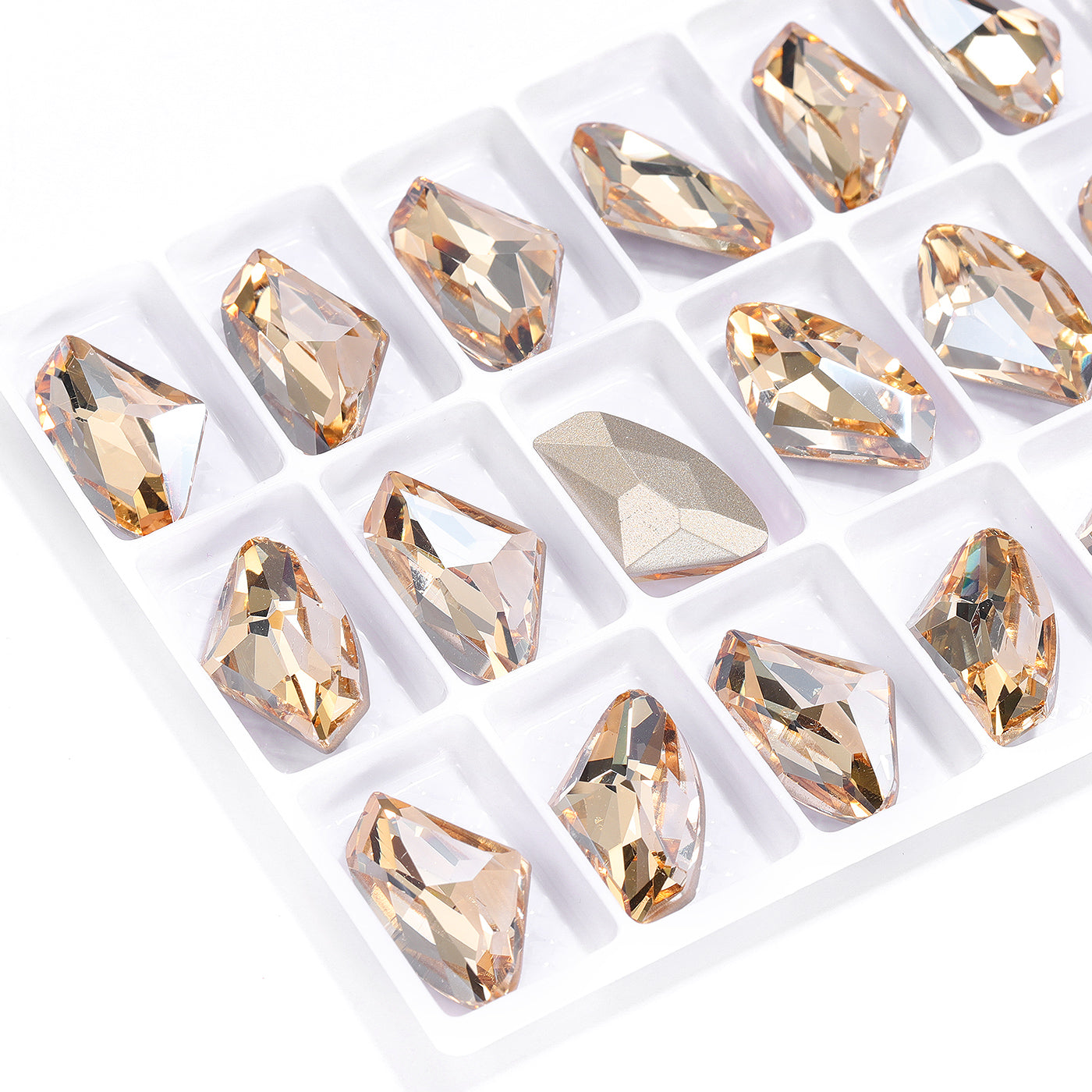 Golden Shadow Galactic Shape High Quality Glass Pointed Back Fancy Rhinestones