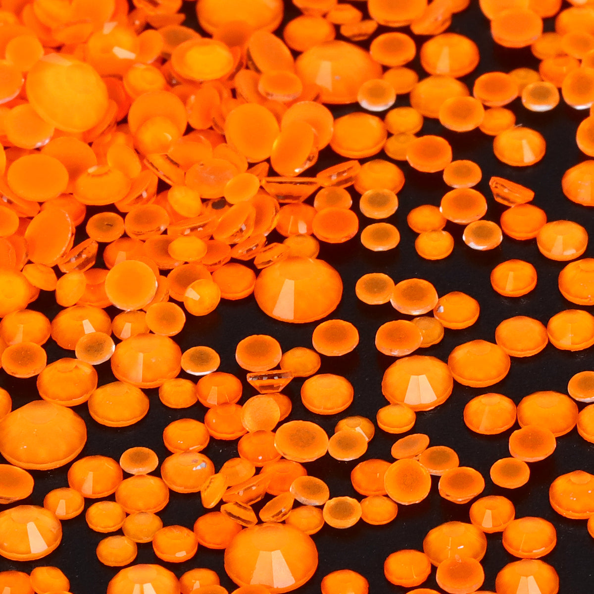 Mixed Sizes Mocha Neon Lt Orange Glass Flat Back Rhinestones For Nail Art WholesaleRhinestone