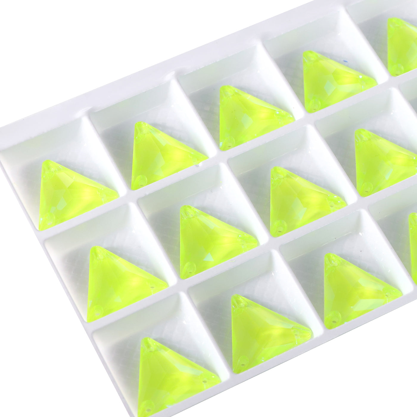 Electric Neon Jonquil Triangle Shape High Quality Glass Sew-on Rhinestones WholesaleRhinestone