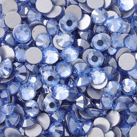 Sternblaues Glas Flachback -Strass Silber Rücken Zweitbild