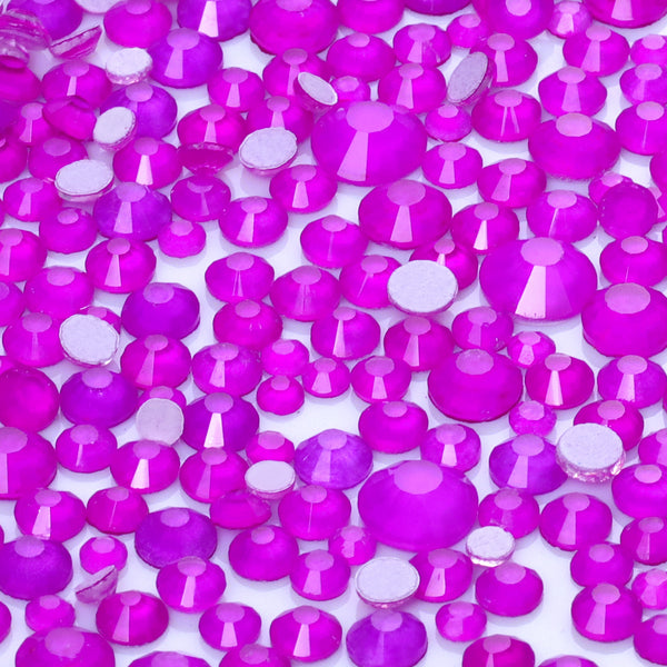 Mixed Sizes Neon Purple Glass Flat Back Rhinestones For Nail Art WholesaleRhinestone