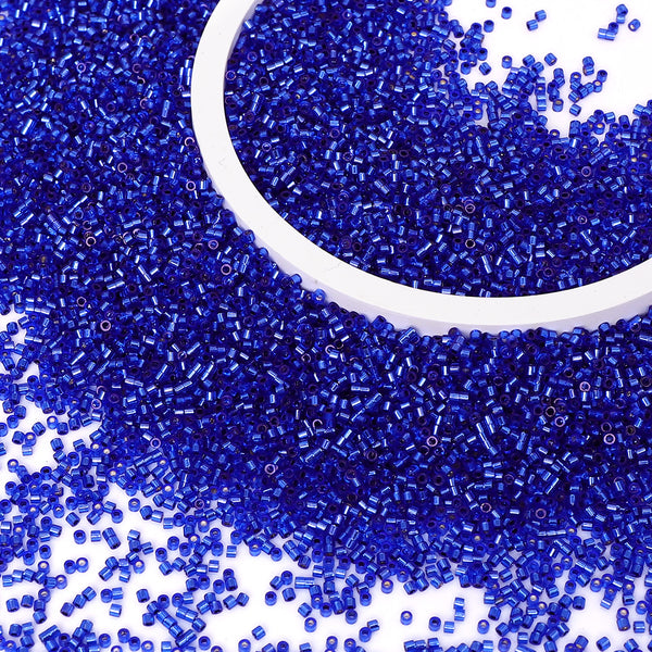 Transparent Silver-lined Sapphire Color Hight Quality Glass Cylinder Seed Beads 1.6 MM Size GY2002 WholesaleRhinestone