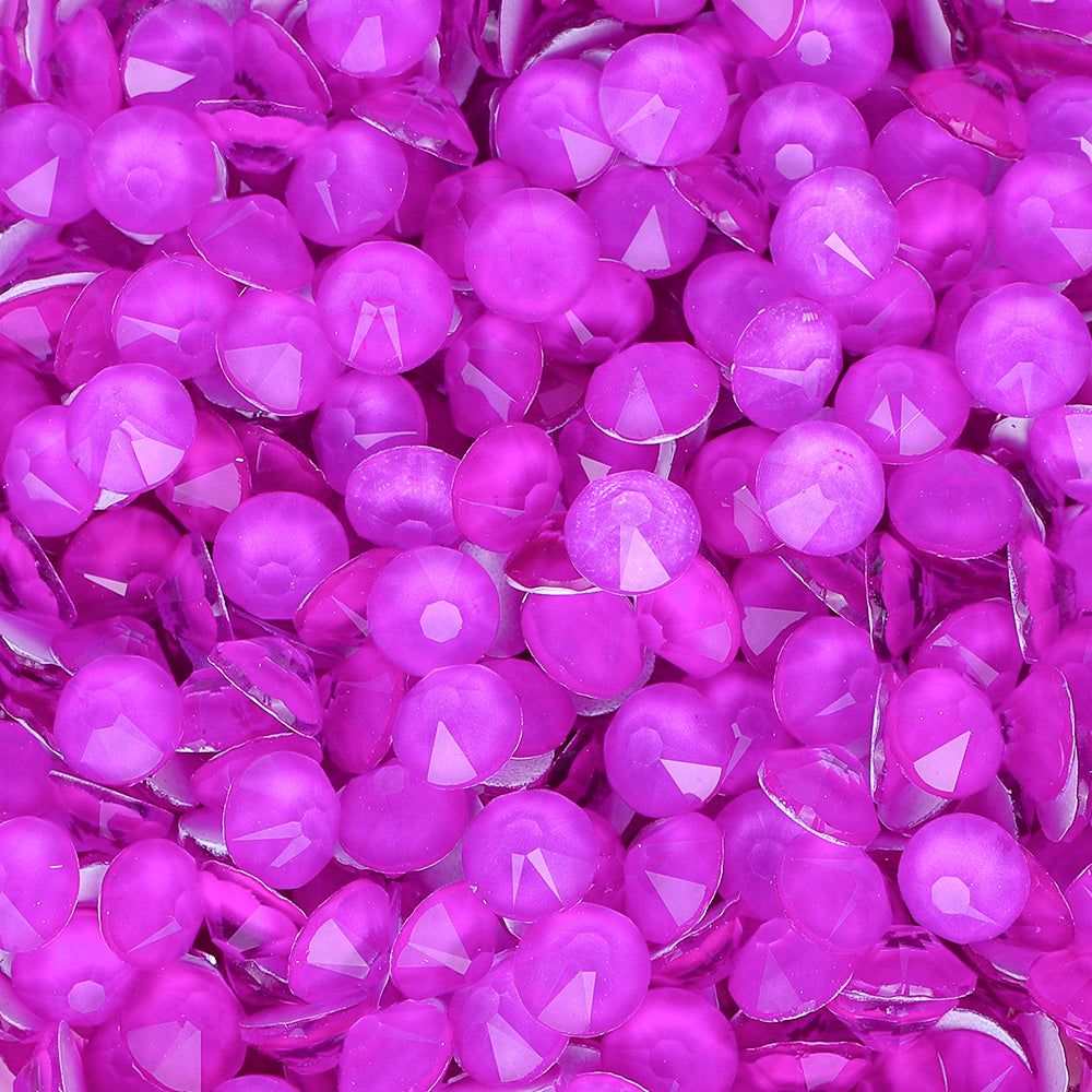 Neon Purple Glass Flat Back Glue-On Rhinestones 16 Cut Facets