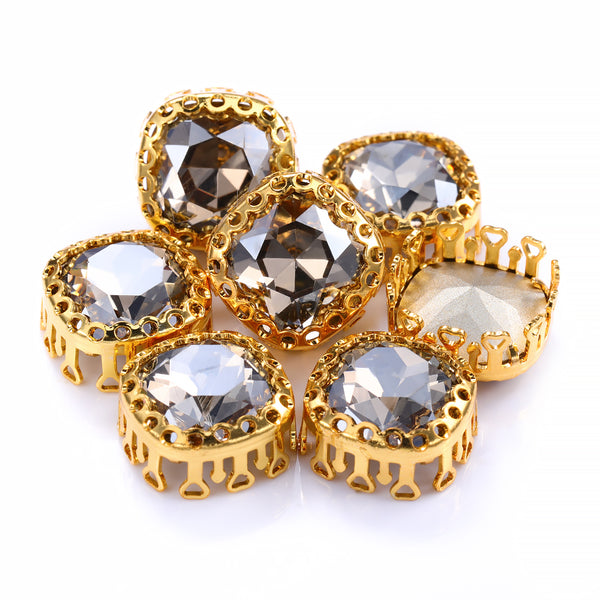Satin Cushion Square Shape High-Quality Glass Sew-on Nest Hollow Claw Rhinestones WholesaleRhinestone
