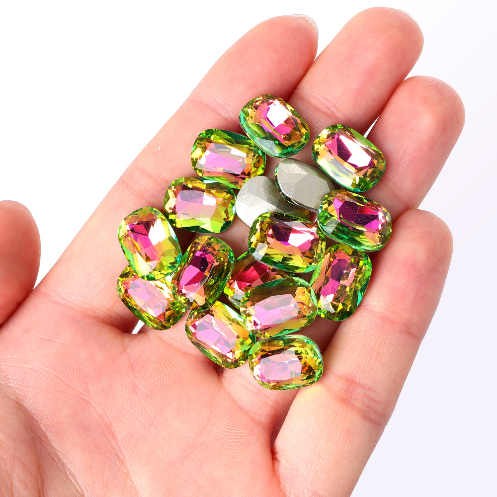 Vitrail Rose Cushion Shape High Quality Glass Pointed Back Fancy Rhinestones WholesaleRhinestone