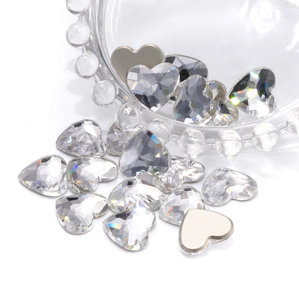 Crystal Heart Shape High Quality Glass Beveled Flat Back Rhinestones WholesaleRhinestone