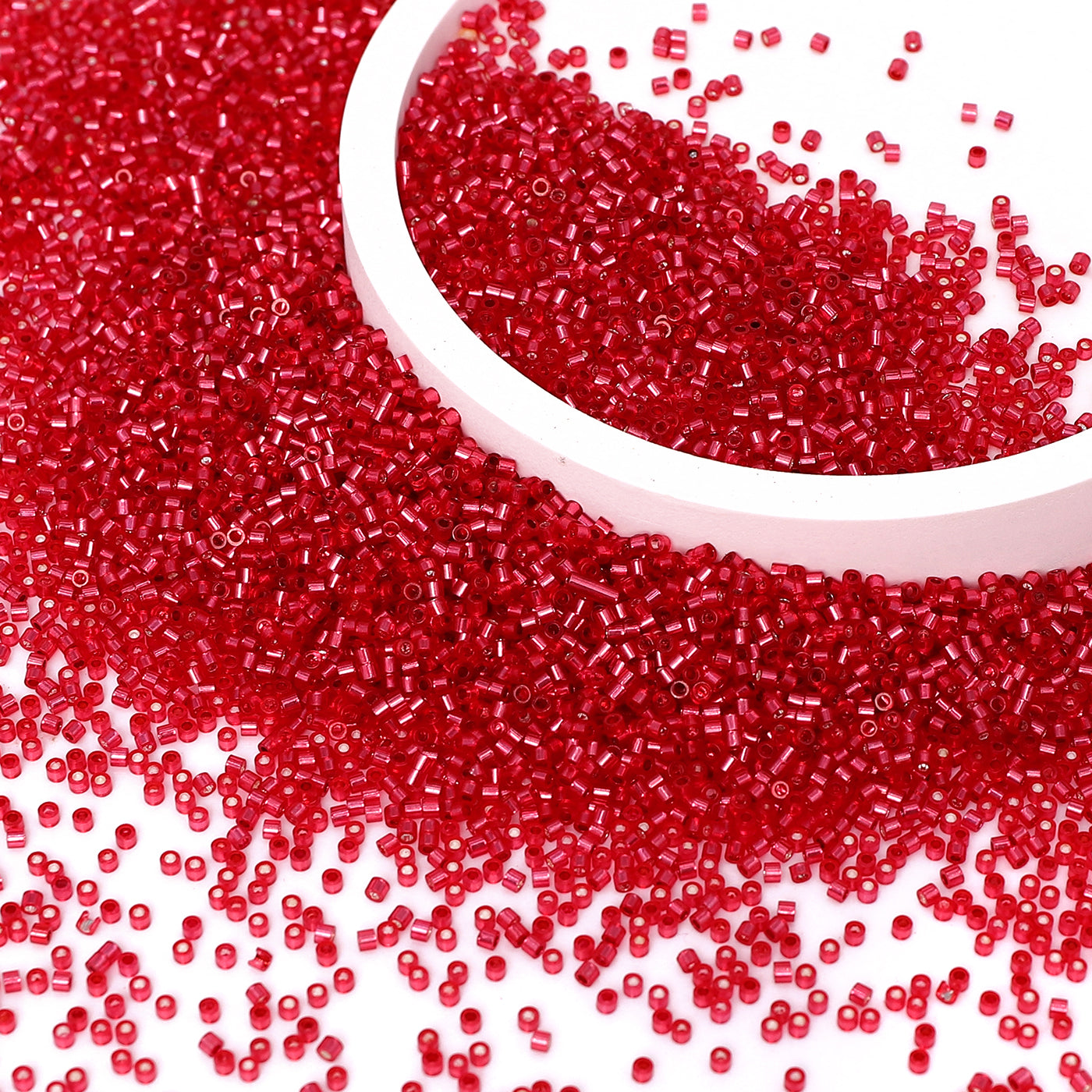 Transparent Silver-lined Red Color Hight Quality Glass Cylinder Seed Beads 1.6 MM Size GY2010