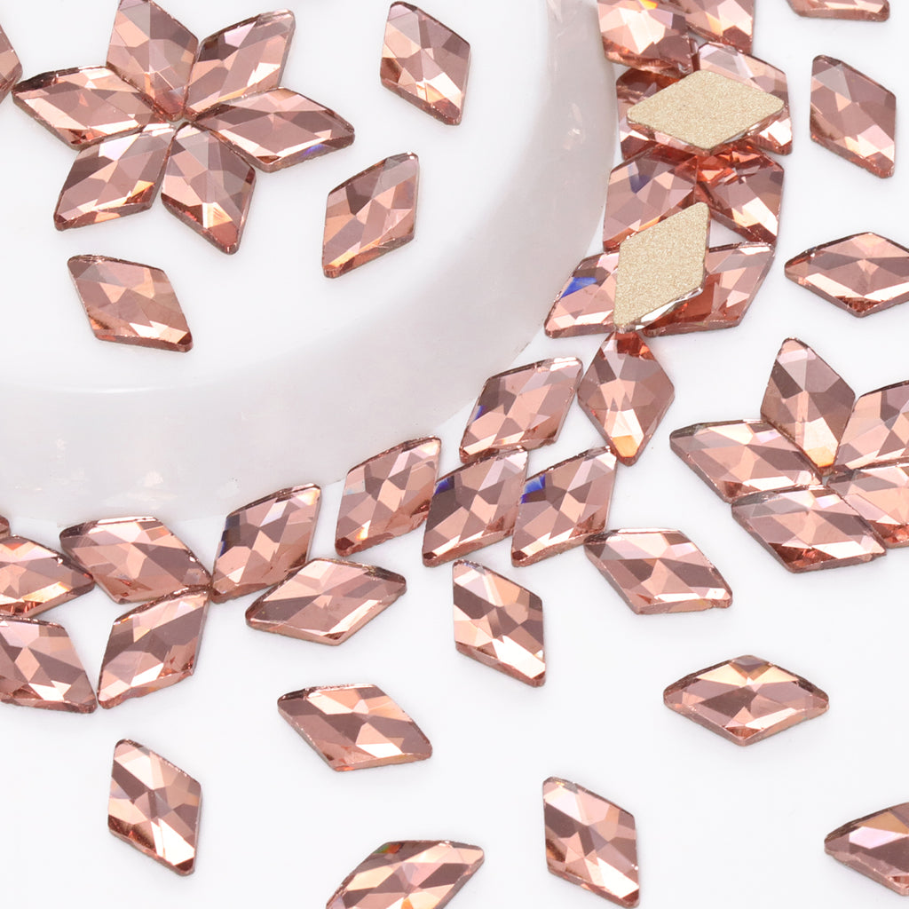 Rhombus Shape Champagne Flat Back Fancy Rhinestones WholesaleRhinestone